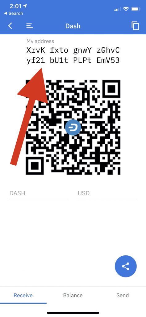 Dash token address