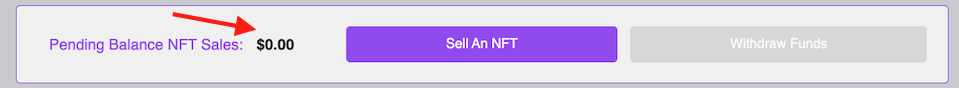 PipeFlare's pending balance NFT sales