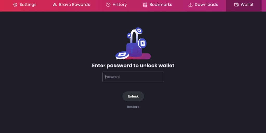 Brave Browser wallet password